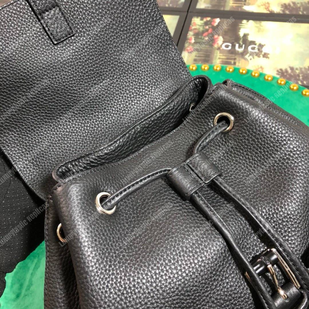 G*u*i leather bamboo tassel backpack black