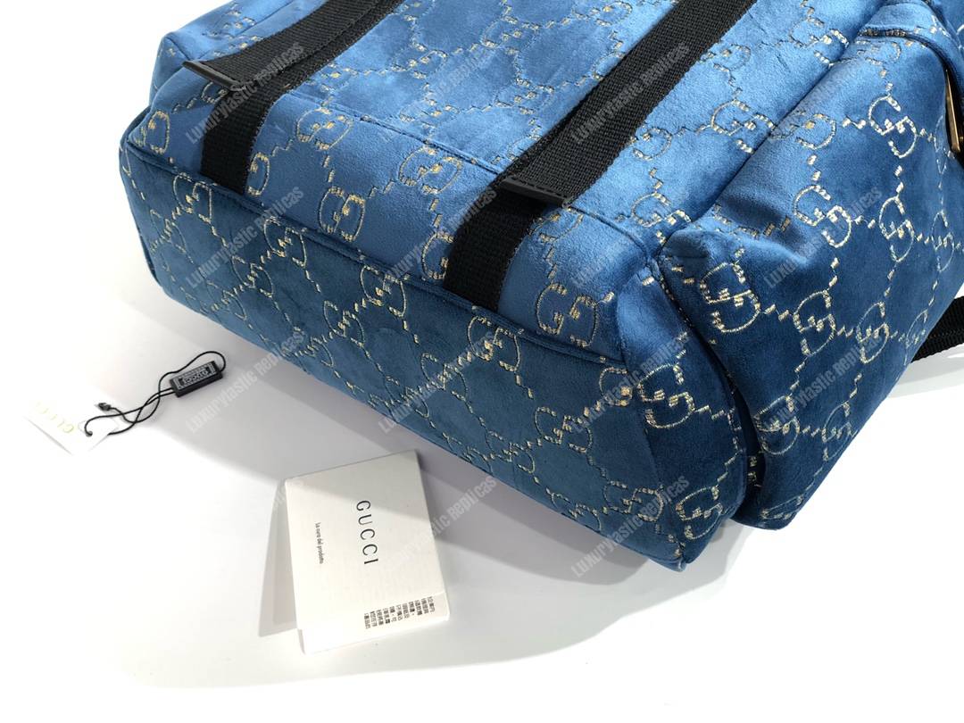 G*u*i medium gg velvet backpack blue