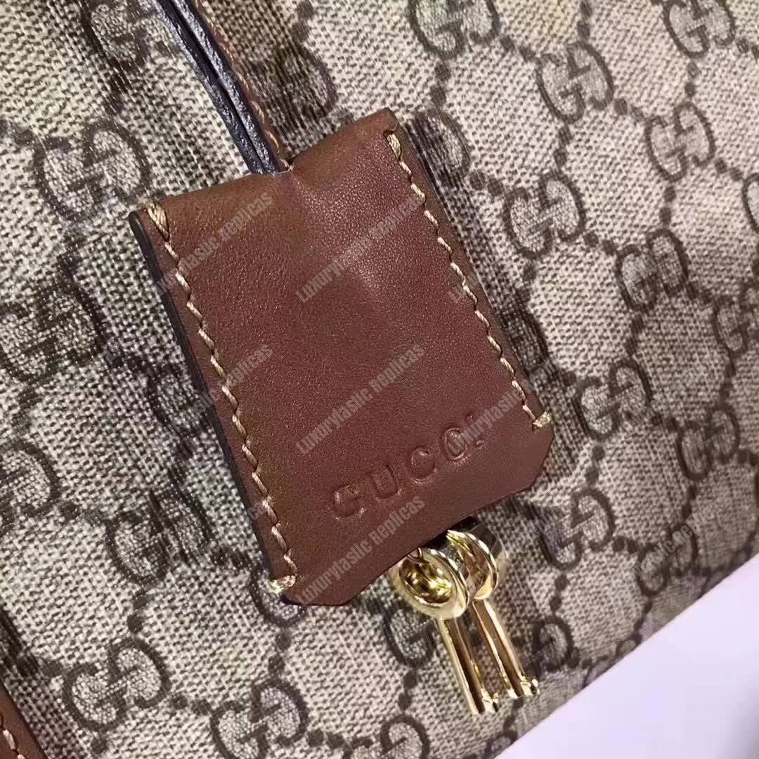 G*u*i padlock medium gg shoulder beige/ebony brown