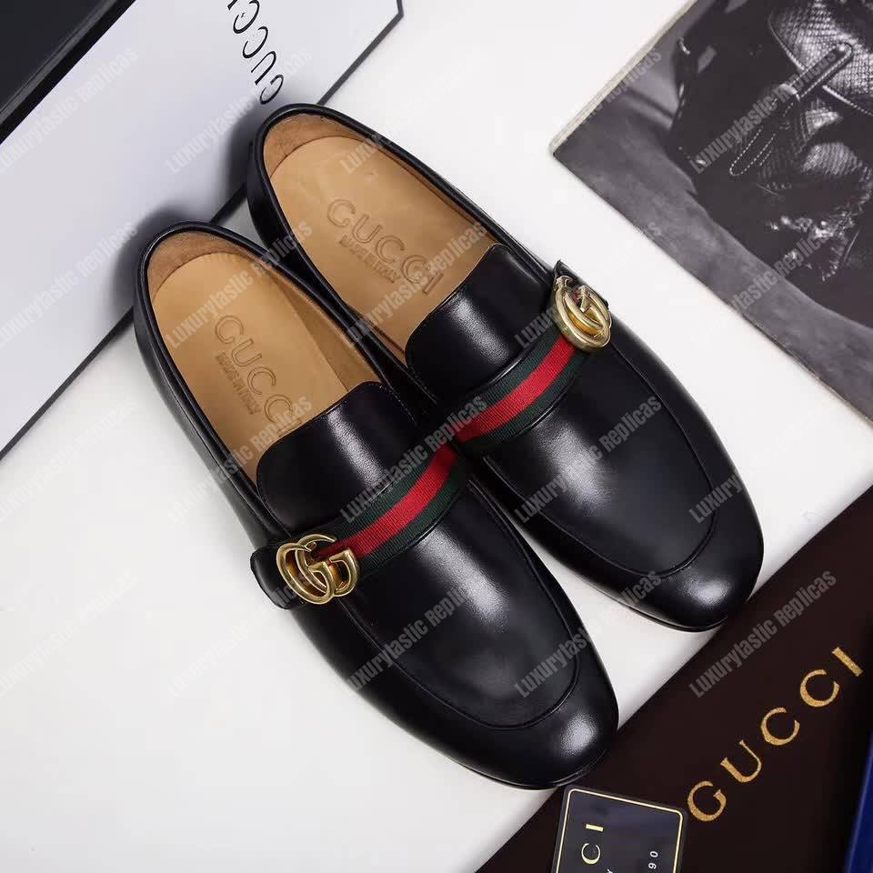 G*u*i leather loafer with gg web