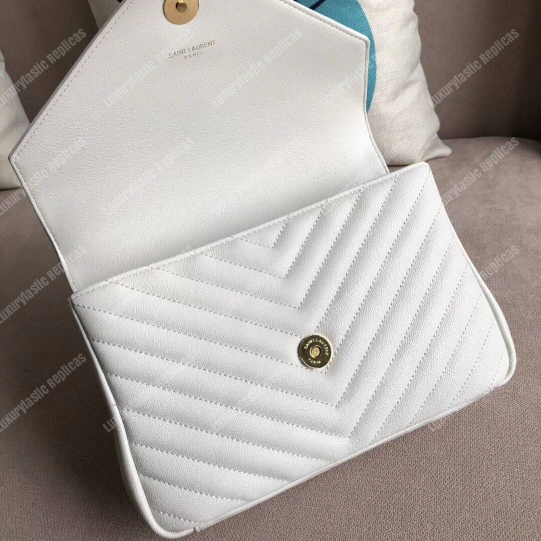 Saint Laurent Medium College Bag In Dove White