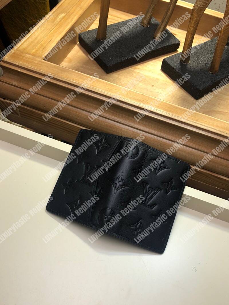 LV Pocket Organizer Taurillon Leather Noir