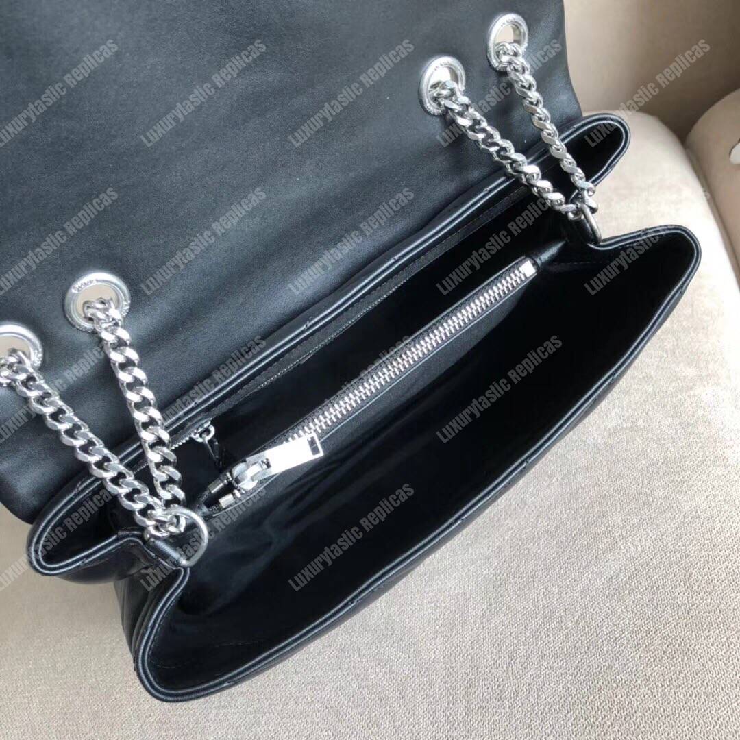 Saint Laurent LouLou Medium in Metelasse “Y” Leather Black