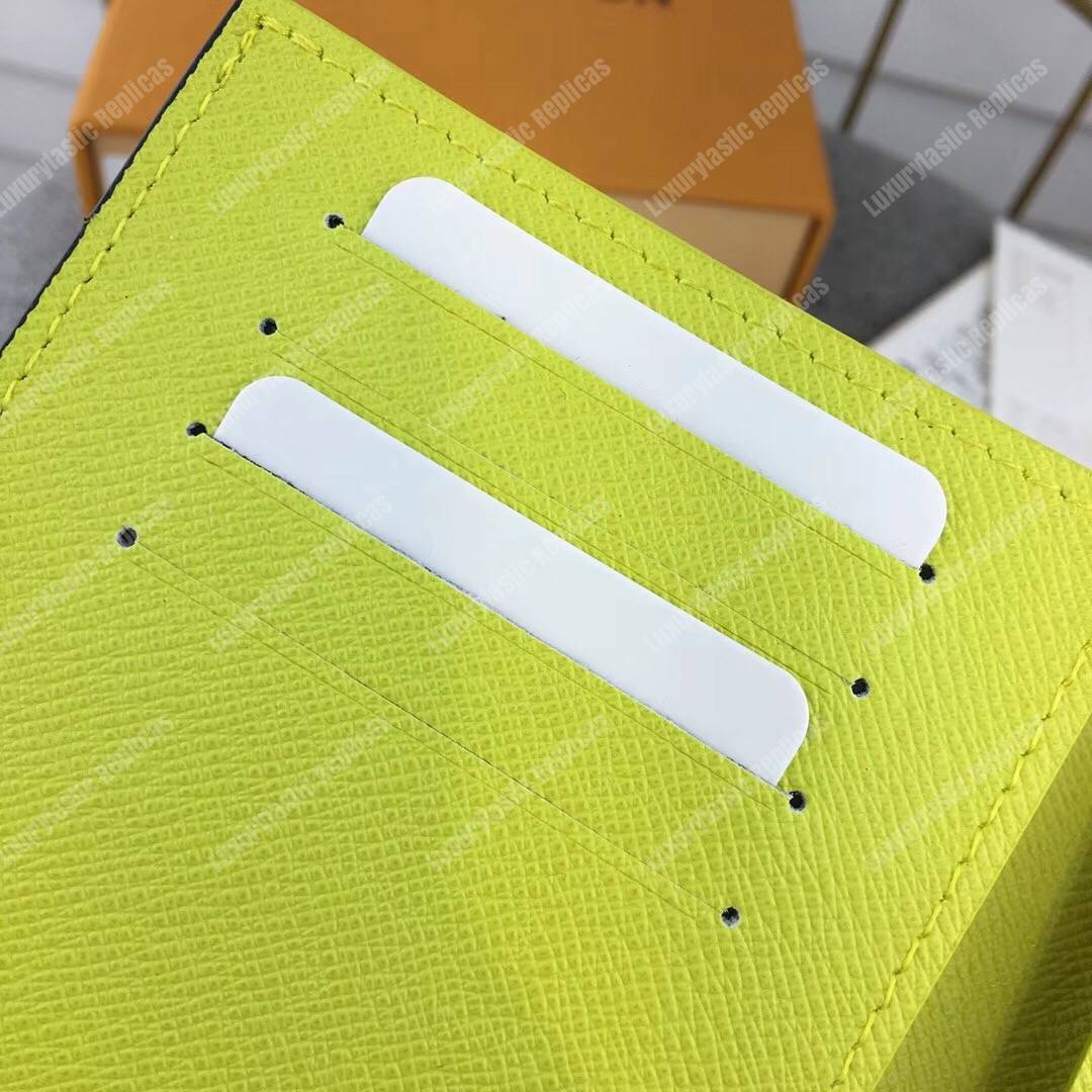 LV Passport Cover Taiga Monogram Jaune