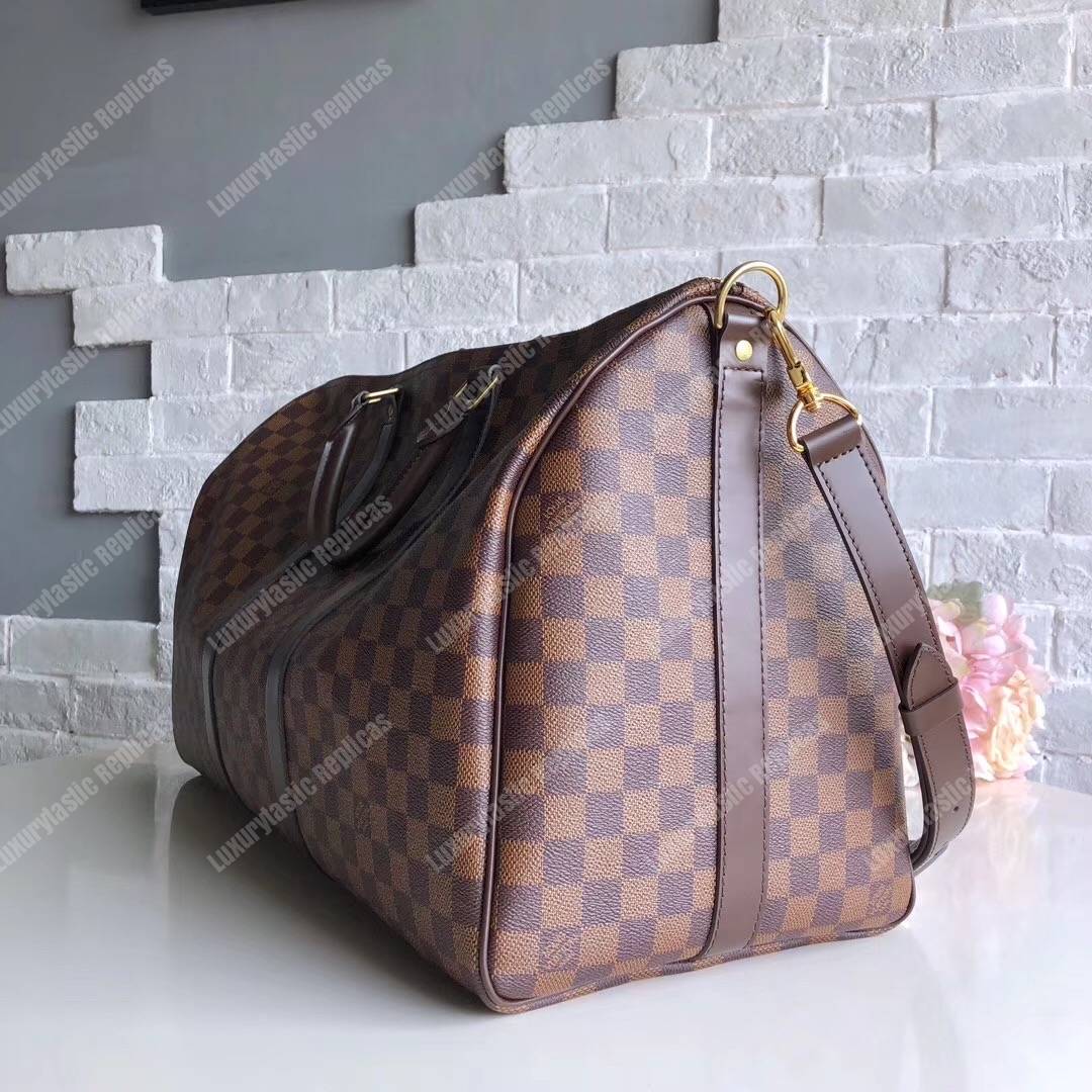 LV Keepall Bandouliere 55 Damier Ebene