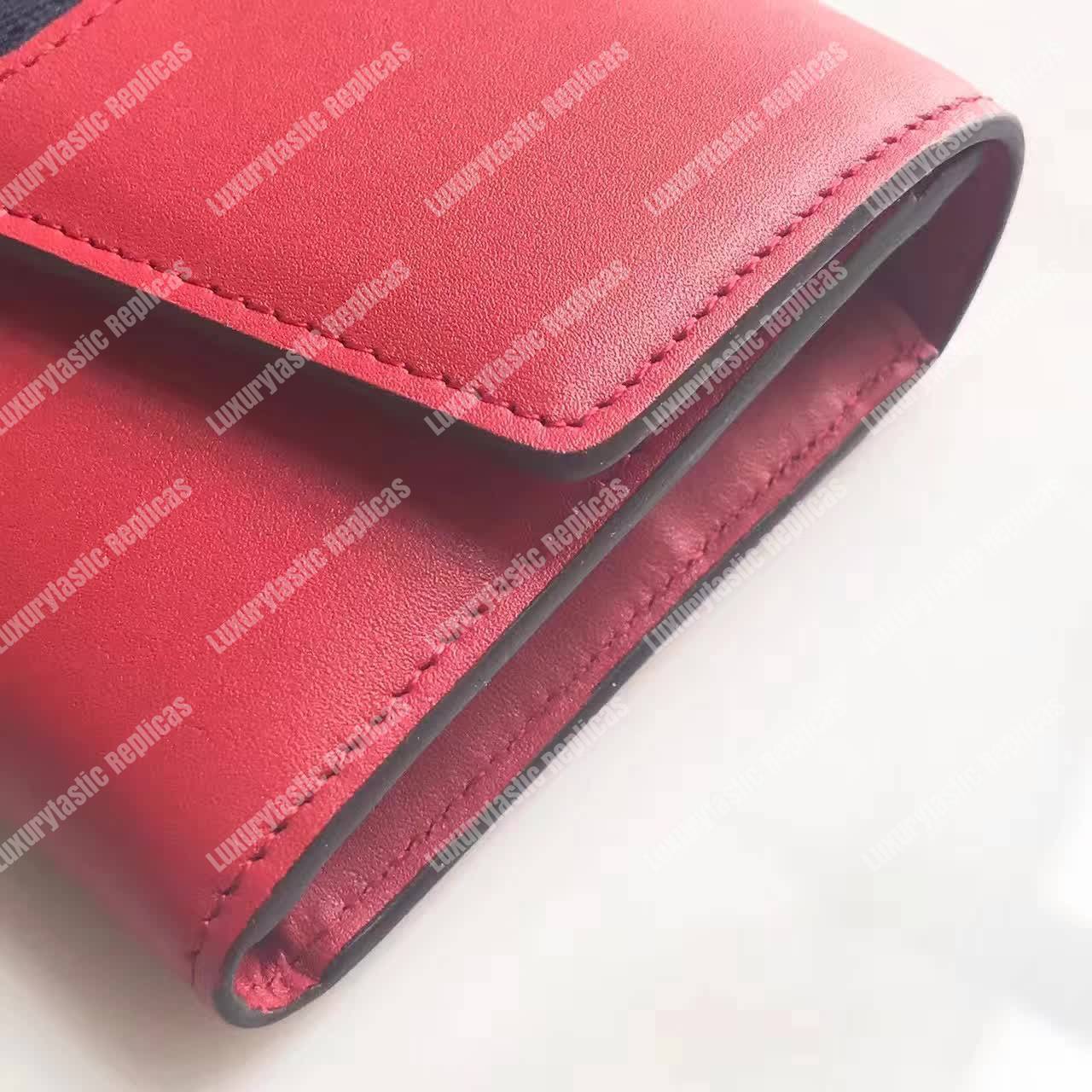 G*u*i sylvie leather continental wallet hibiscus red
