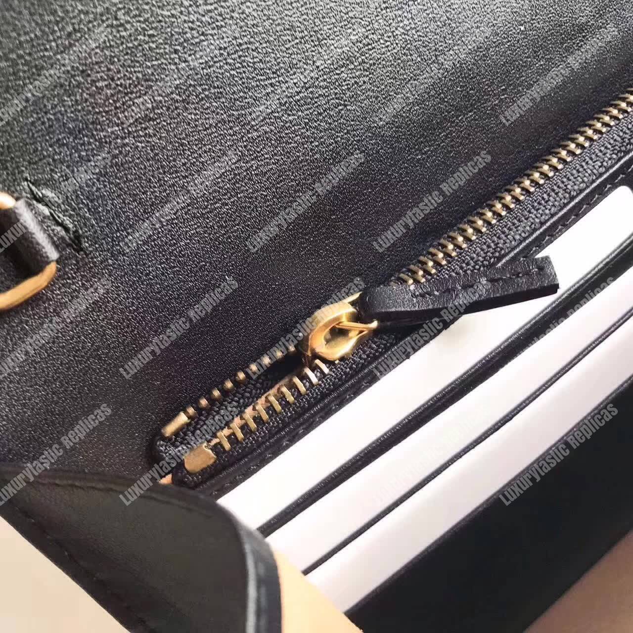 G*u*i gg marmont leather mini chain bag black
