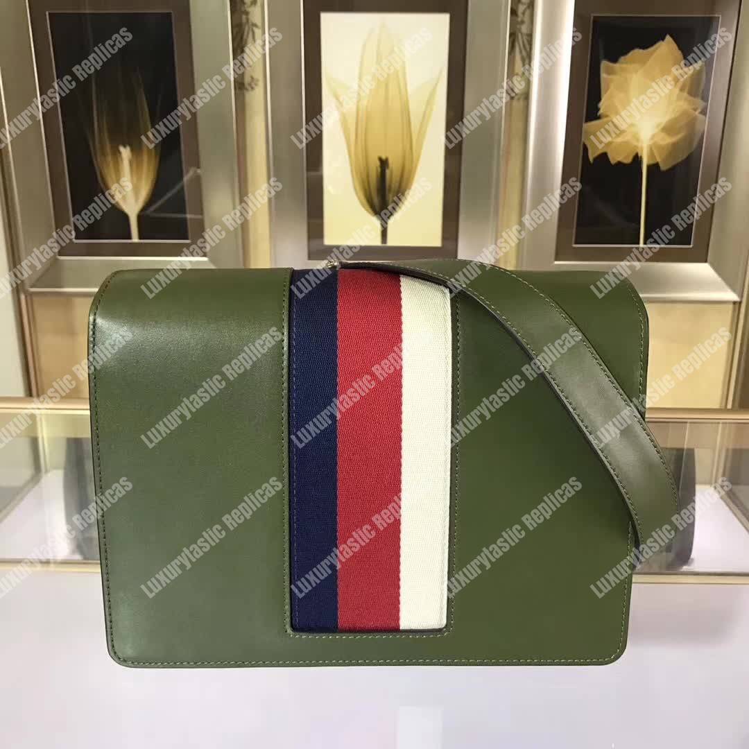G*u*i gg marmont stylish striped canvas bag green