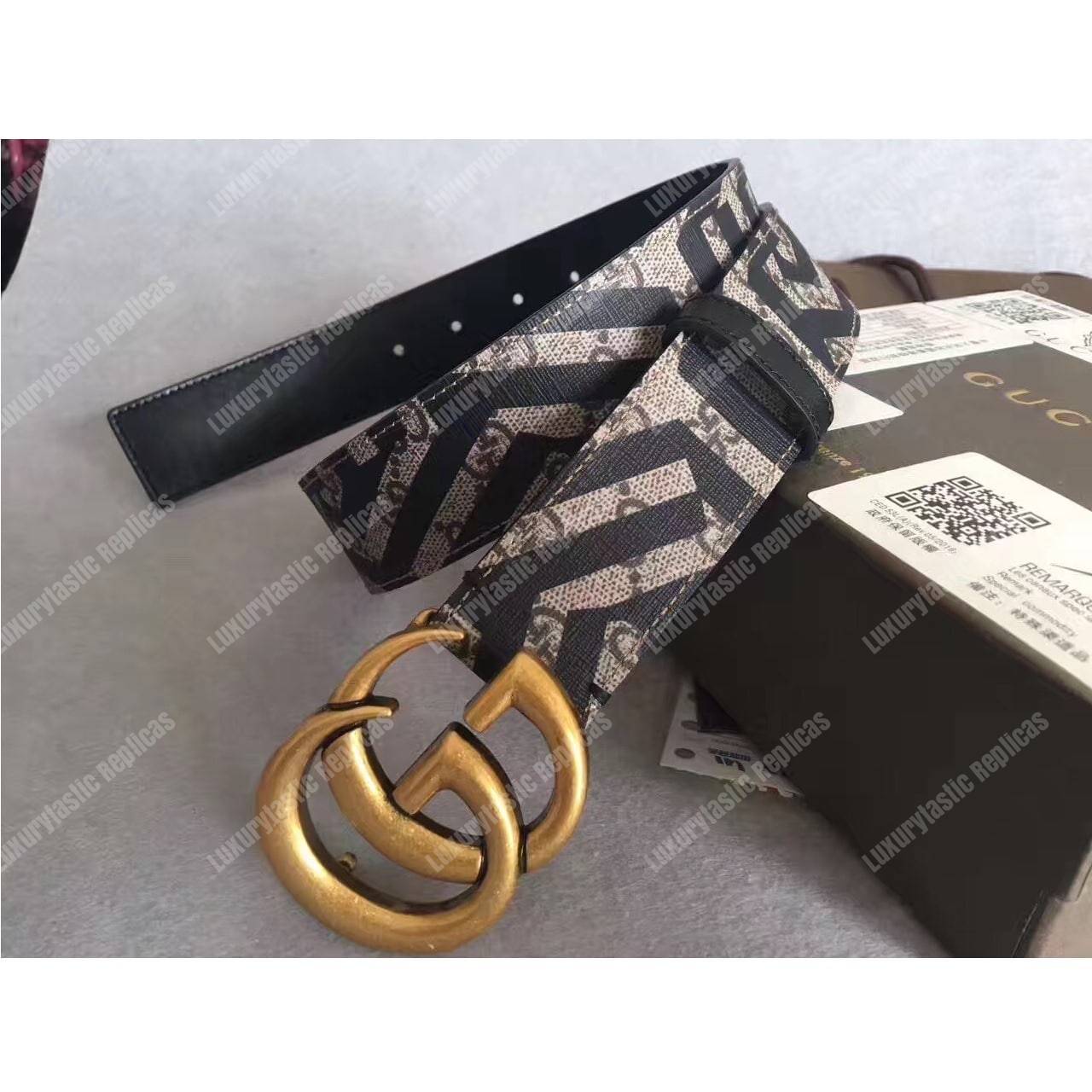 G*u*i gg caleido belt with double g buckle