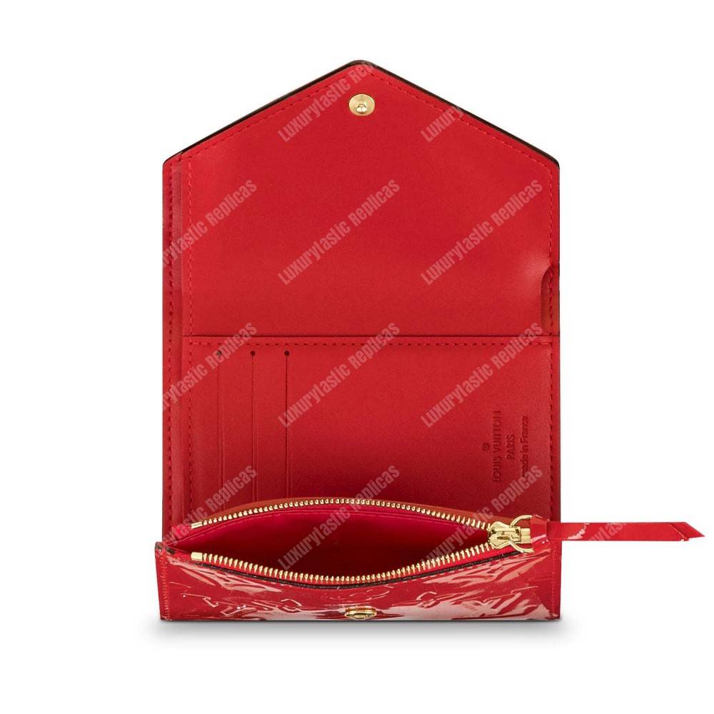 LV Victorie Wallet Monogram Vernis Leather Cerise