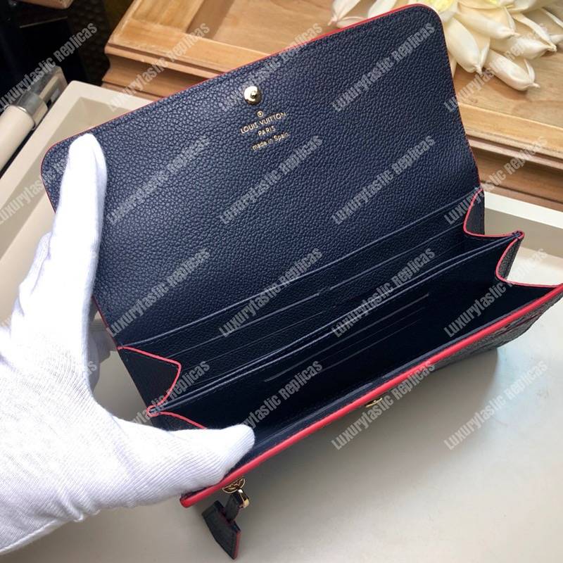 LV Pont-Neuf Wallet Monogram Empreinte leather Marine Rouge