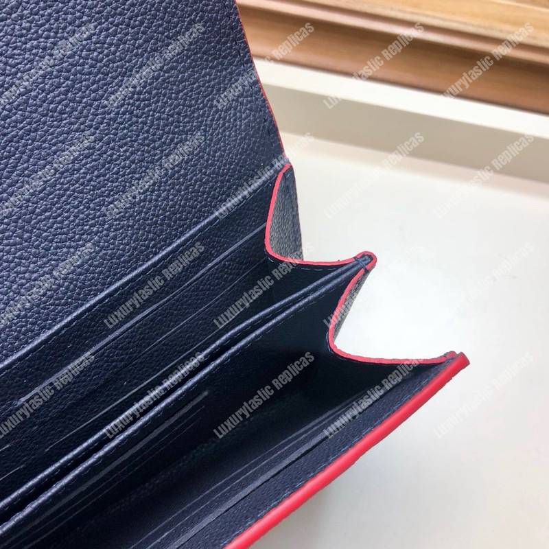 LV Pont-Neuf Wallet Monogram Empreinte leather Marine Rouge