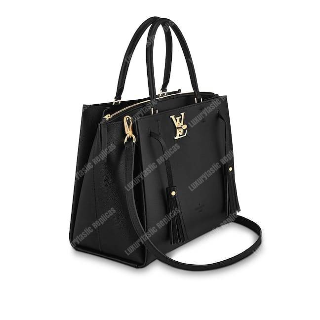 LV Lockmeto Handbag Luxury Leather Noir