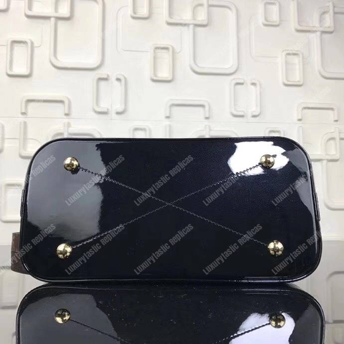 LV Alma PM Bag Patent Leather Black
