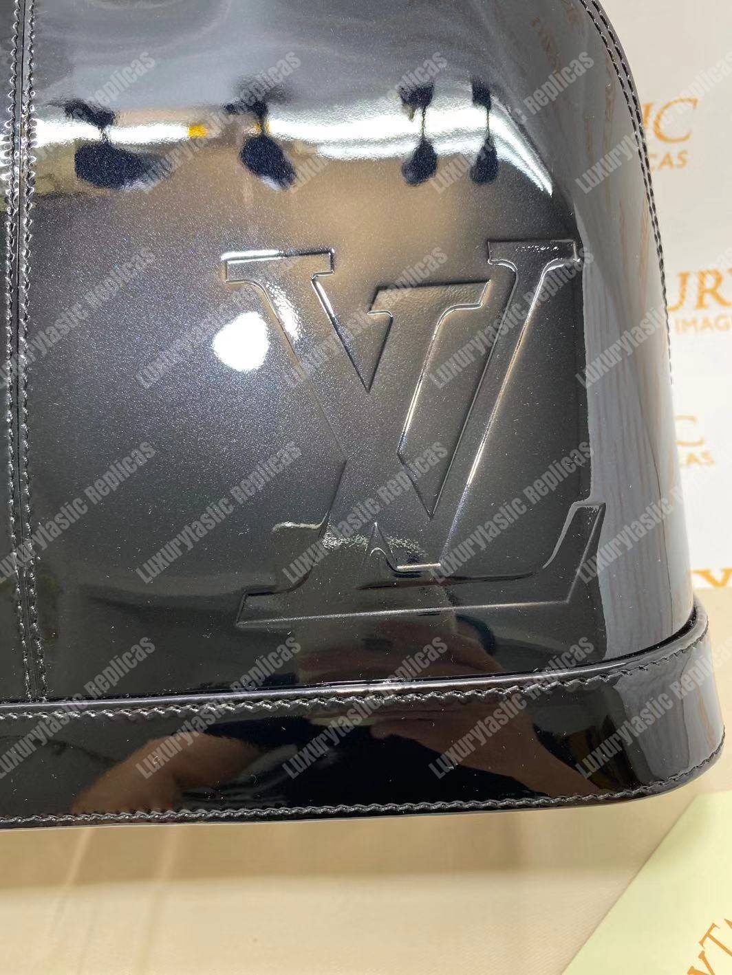 LV Alma PM Bag Patent Leather Black