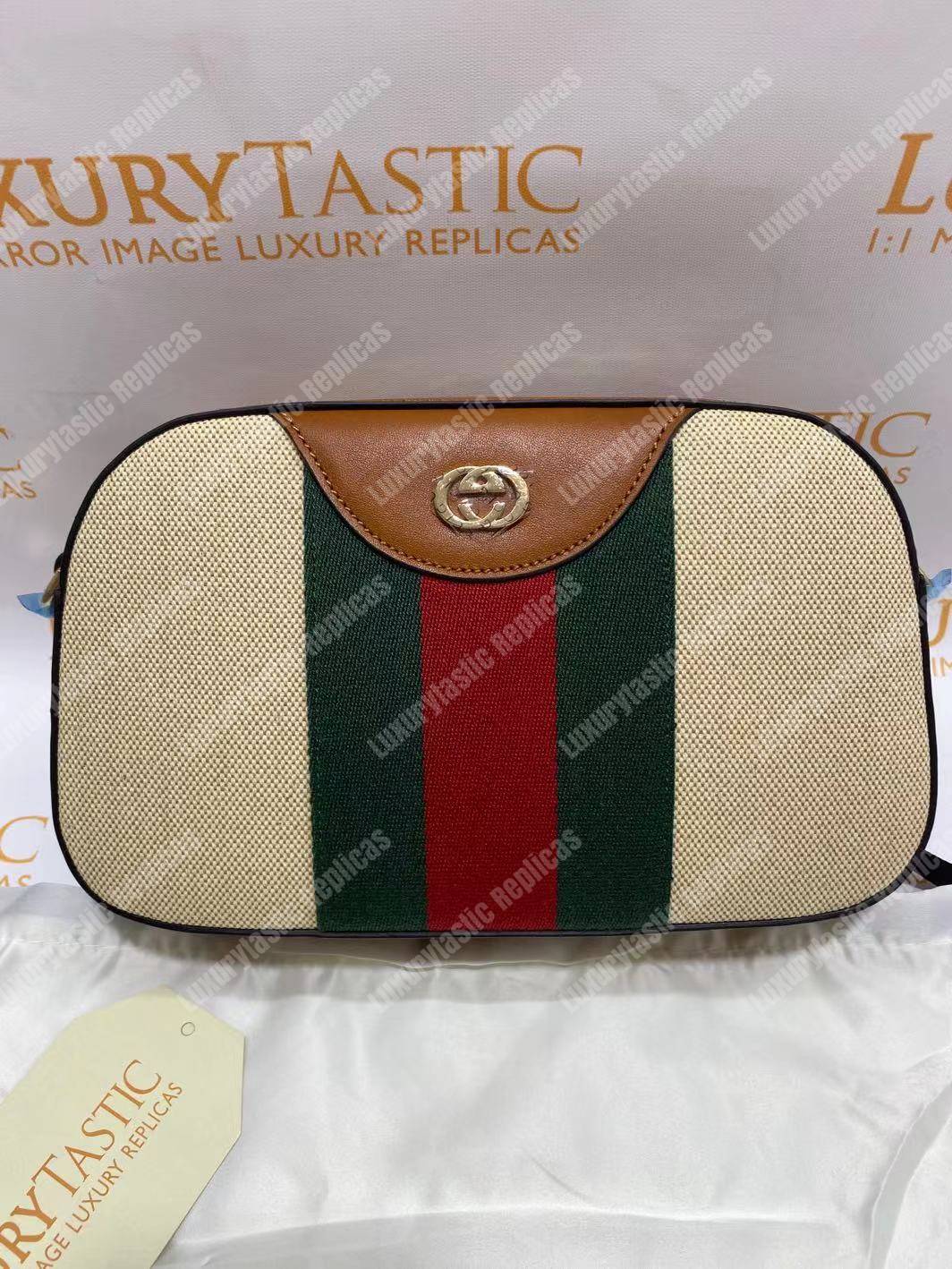 G*u*i vintage canvas shoulder bag