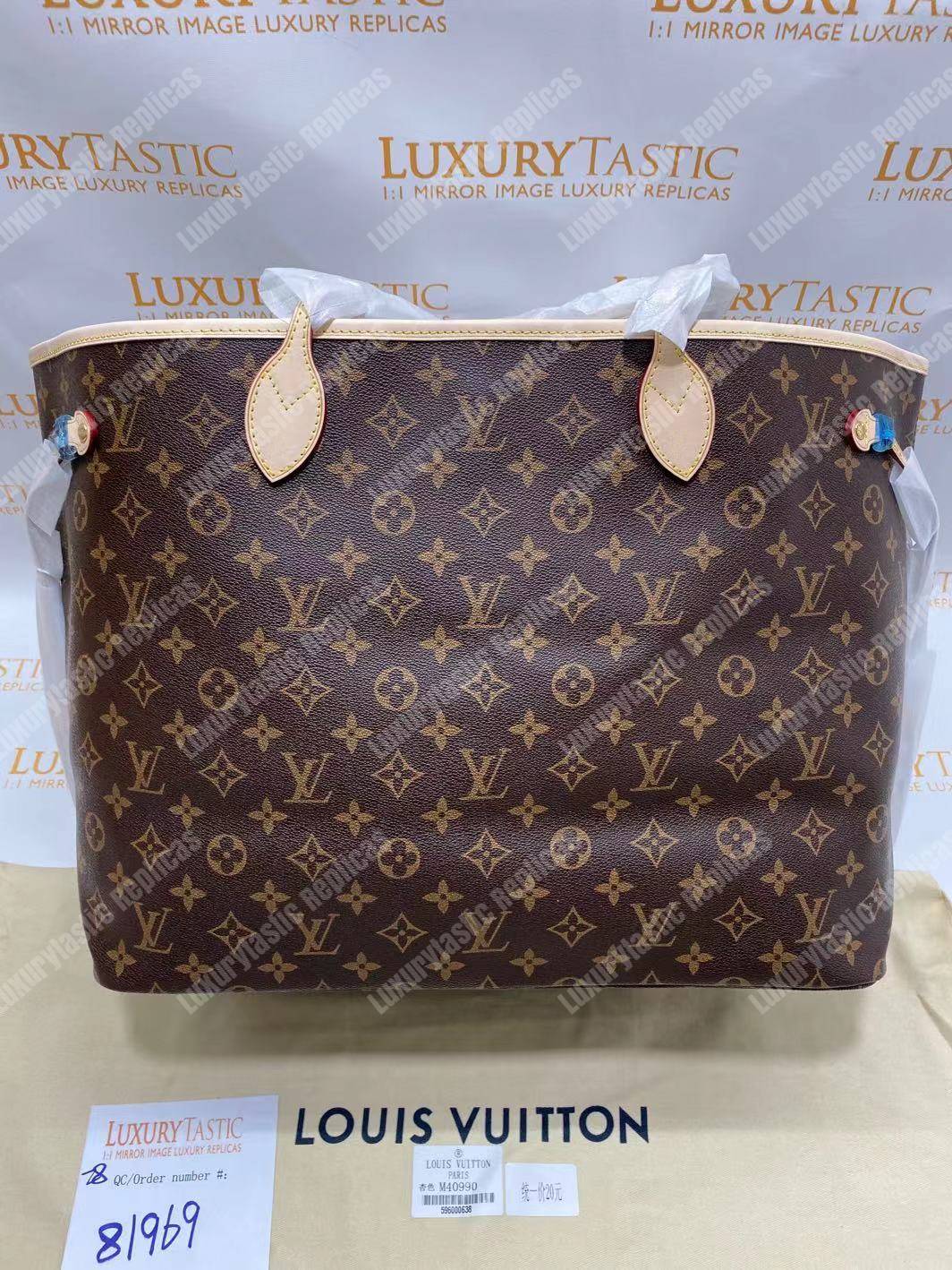LV Neverfull GM Monogram Beige