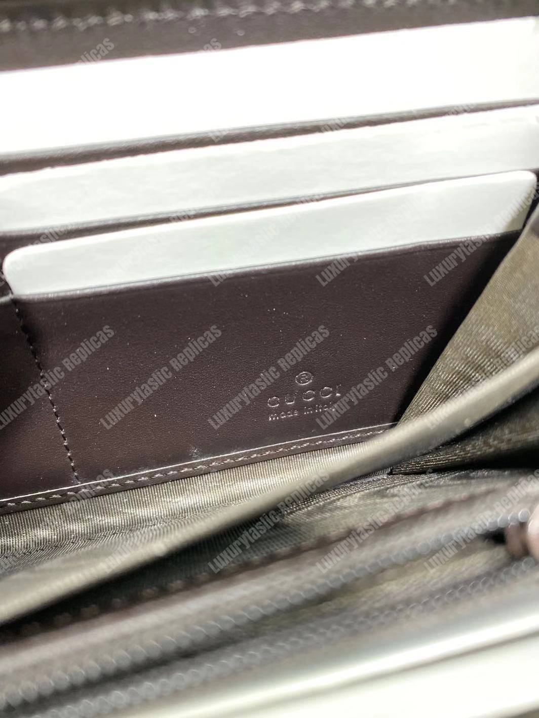 G*u*i web gg sup*e zip around wallet with bee embroidery