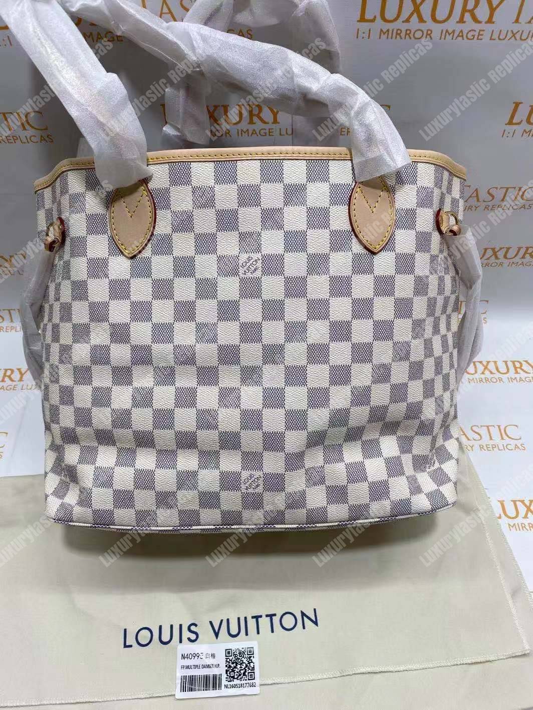 LV Neverfull MM Damier Azur Beige