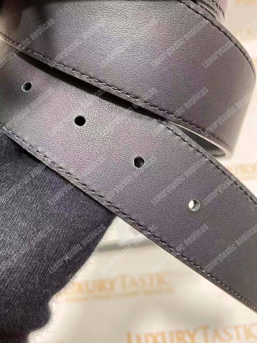 G*u*i leather belt with interlocking g buckle