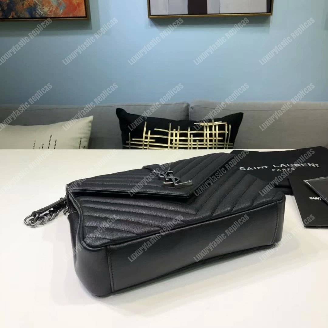 Saint Laurent Classic Medium College Monogram Black Silver-Toned