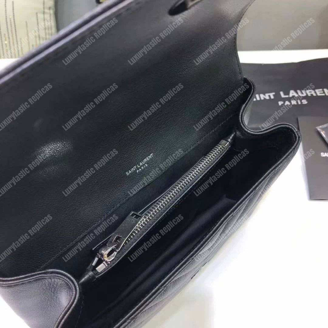 Saint Laurent Classic Medium College Monogram Black Silver-Toned