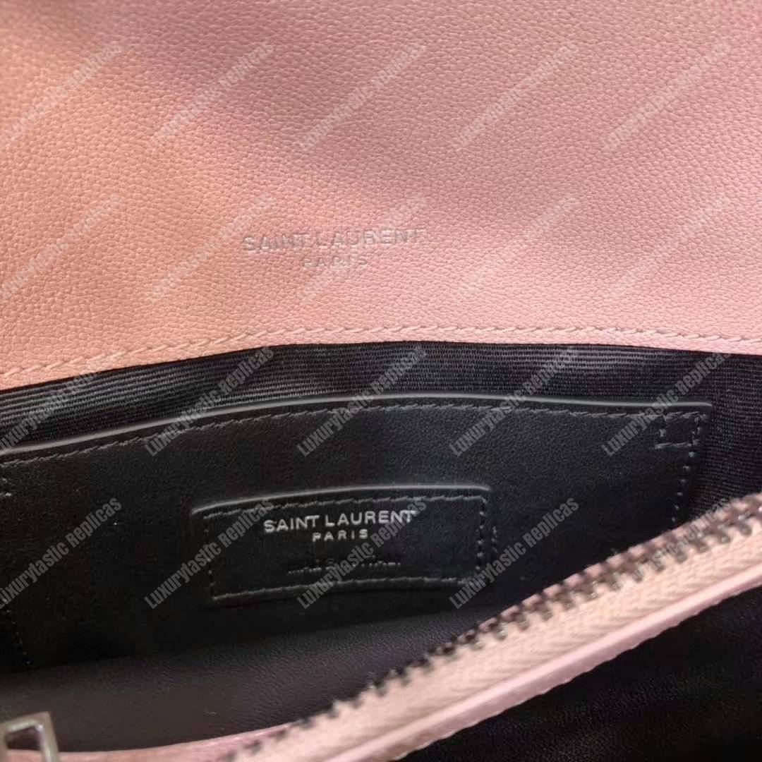 Saint Laurent Classic Medium College Monogram Pink Silver-Toned