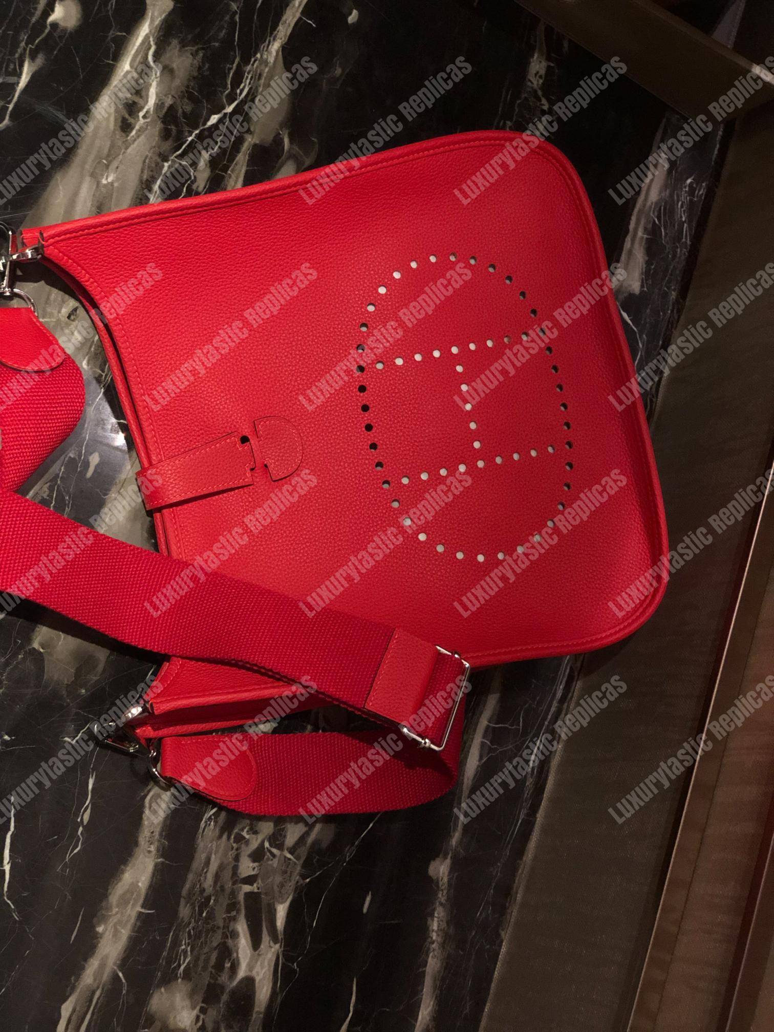 H**mes evelyne iii 29 clemence bag rouge red
