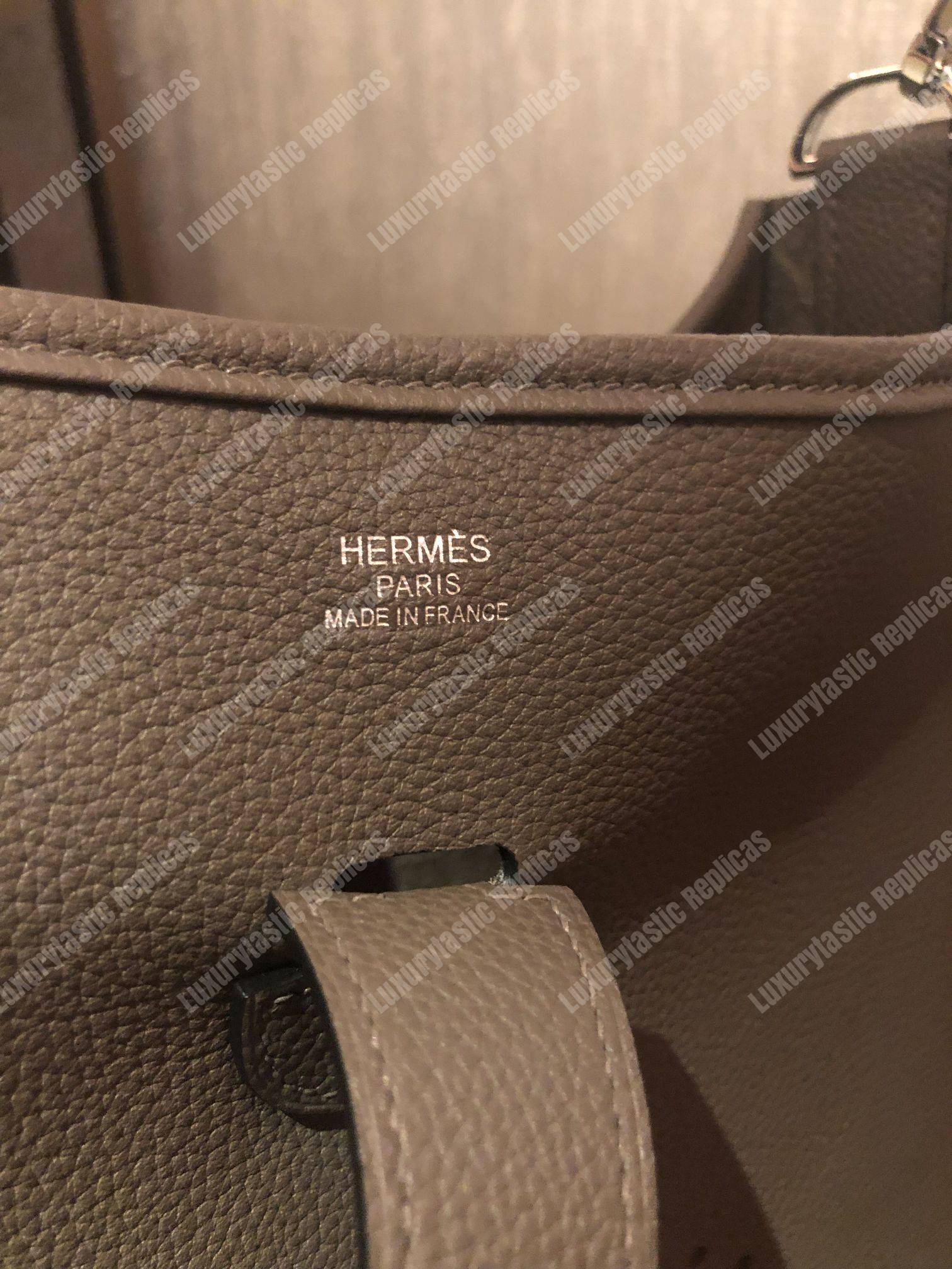 replica H**mes evelyne iii 29 clemence bag etain