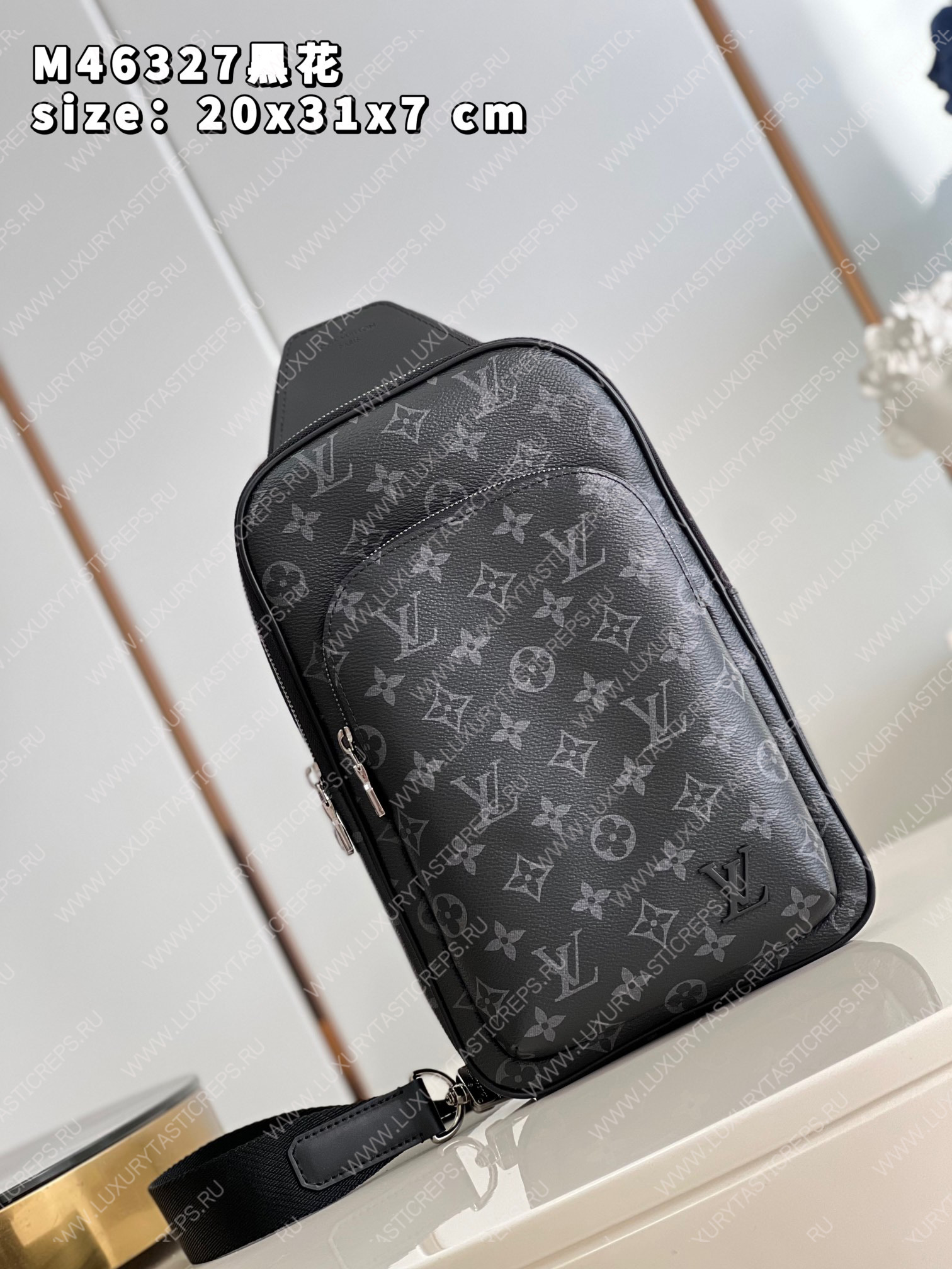 l**is V*t*n avenue slingbag monogram black/gray m46327