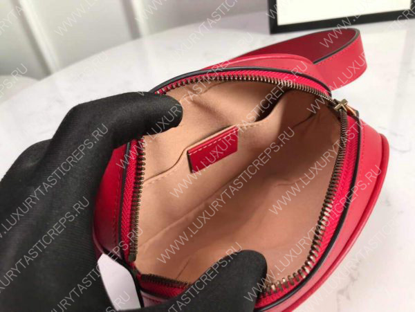 G*u*i gg marmont matelassé leather belt bag 476434 red