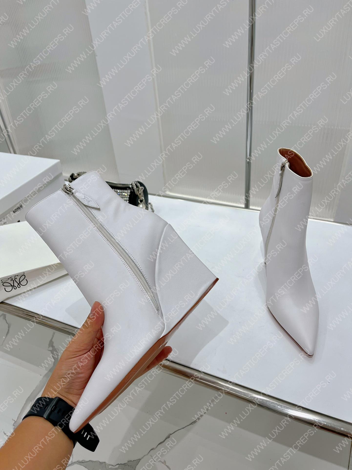 AMINA MUADDI PERNILLE BOOTIE WHITE AM60003
