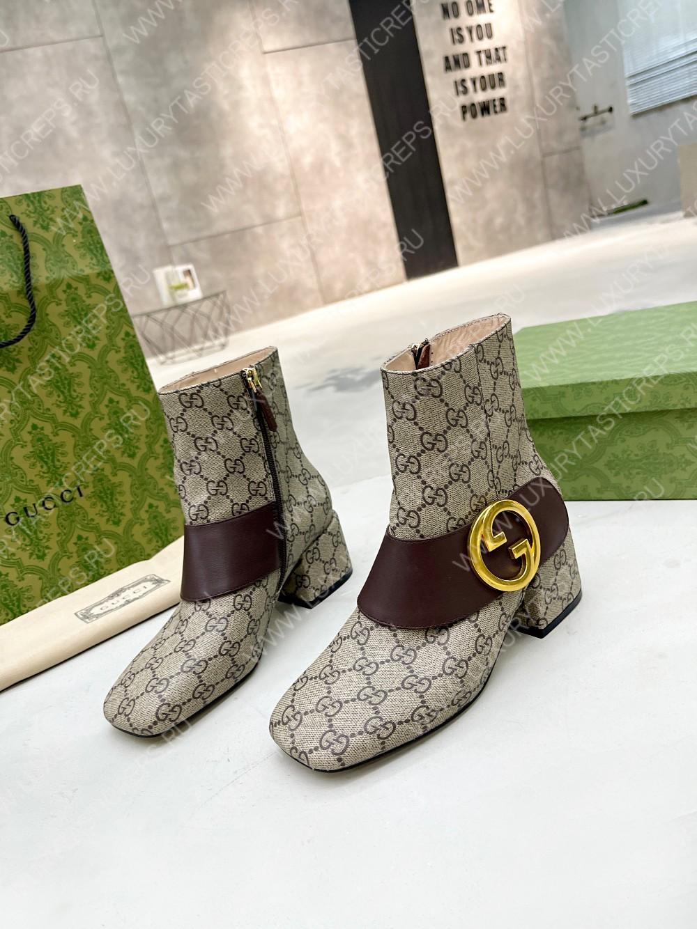 G*u*i blondie ankle boot beige & ebony 701706