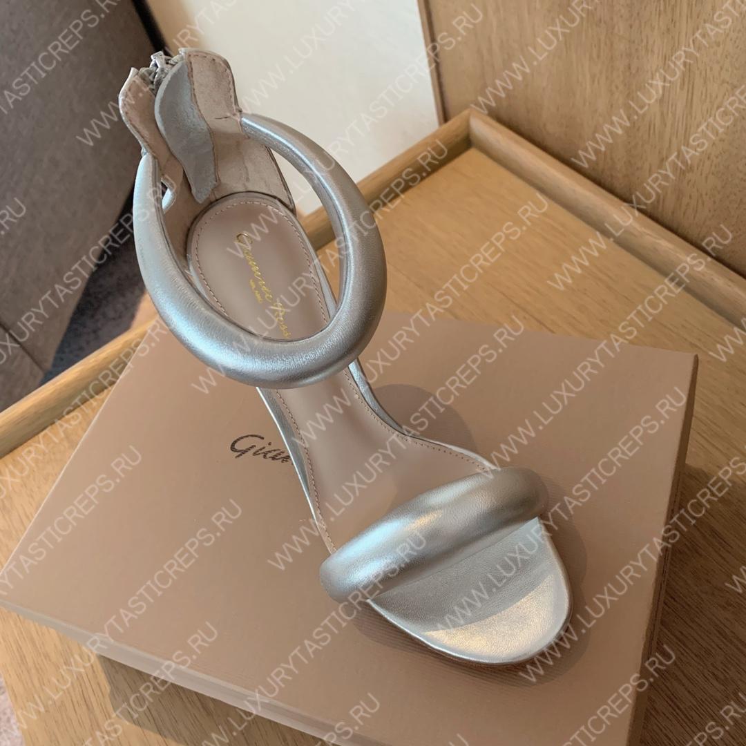 GIANVITO ROSSI BIJOUX NAPPA SANDAL SILVER G61635