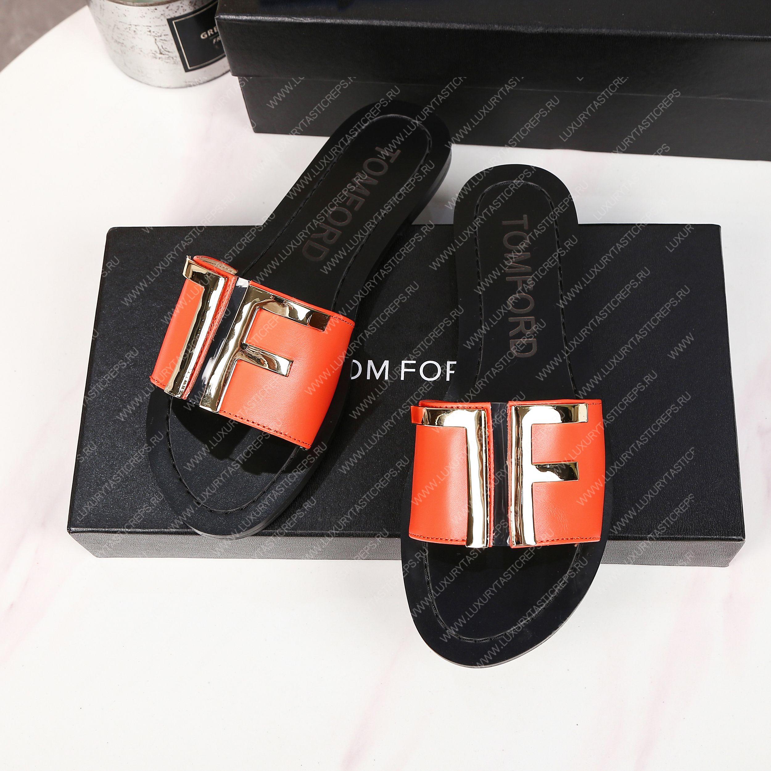TOM FORD PLAQUE SLIDES ORANGE W2408TVAX