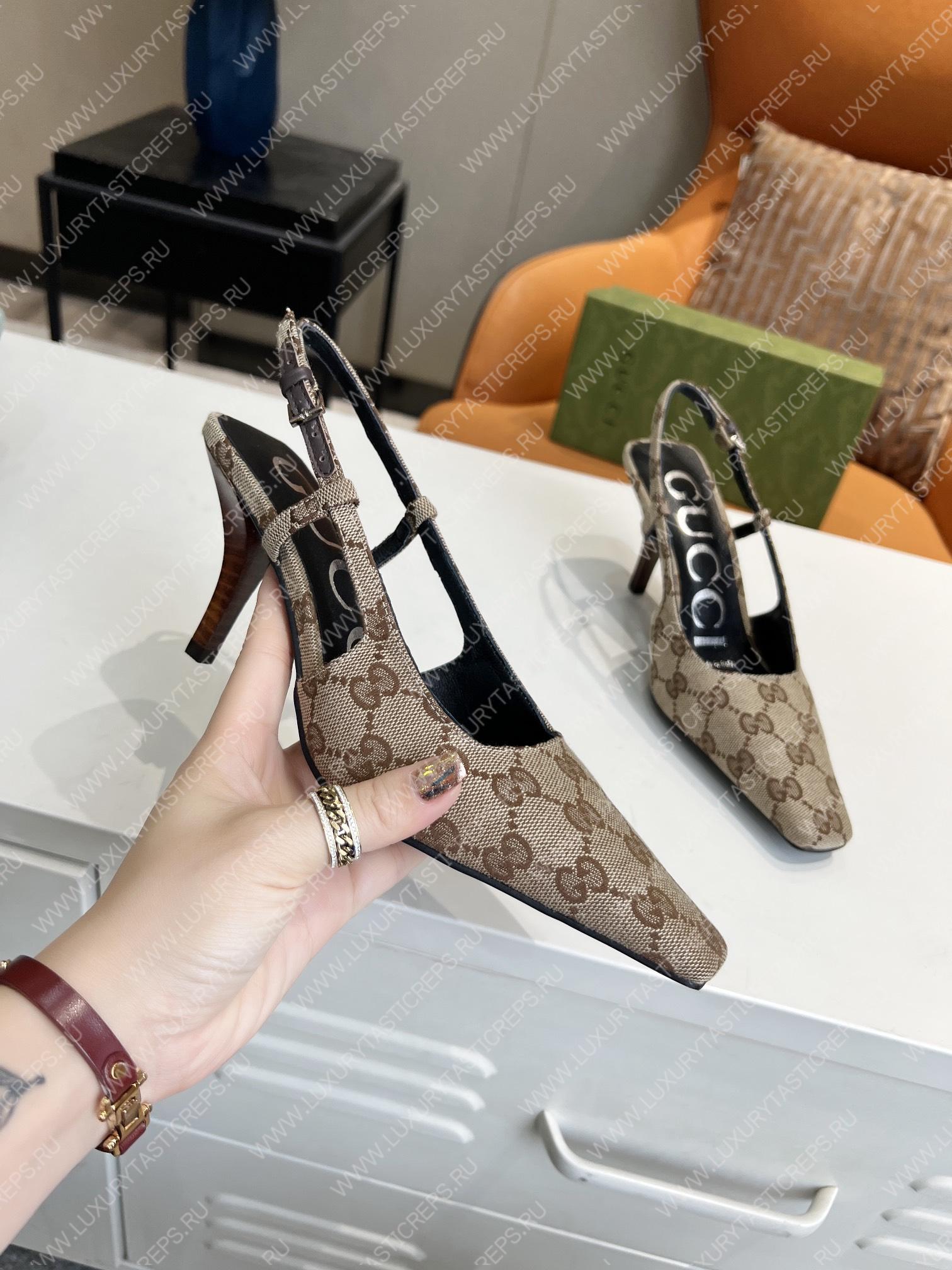 G*u*i gg slingback pump beige/ebony 675420