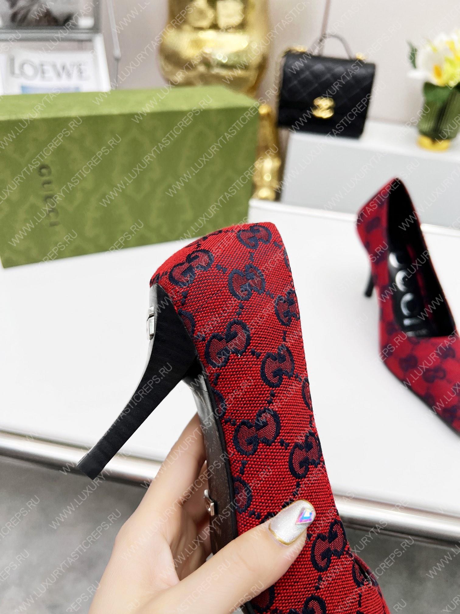 G*u*i women high heel pump red/dark blue 723430