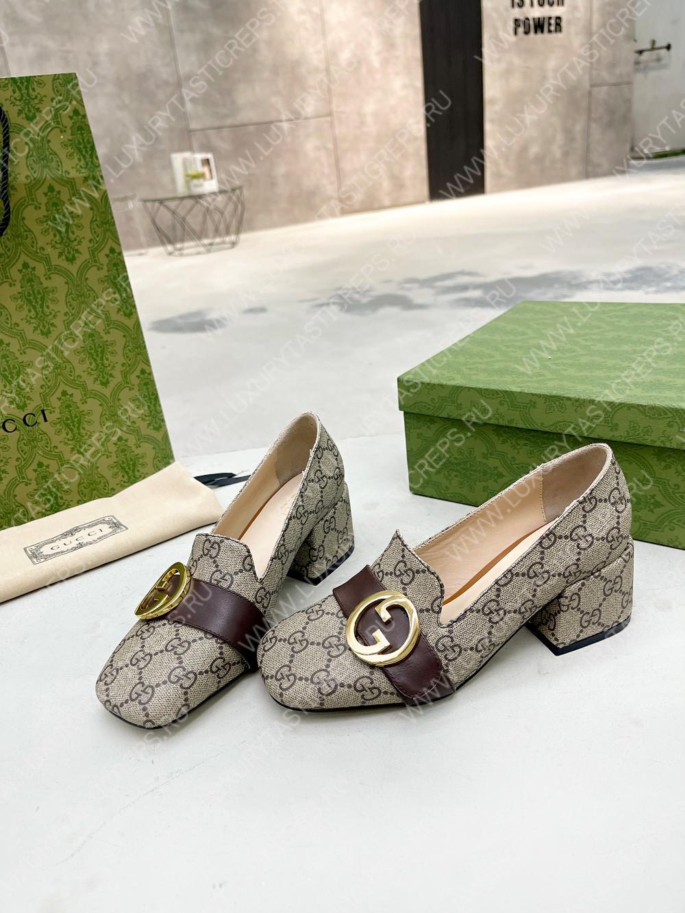 G*u*i blondie pump beige and ebony 701711