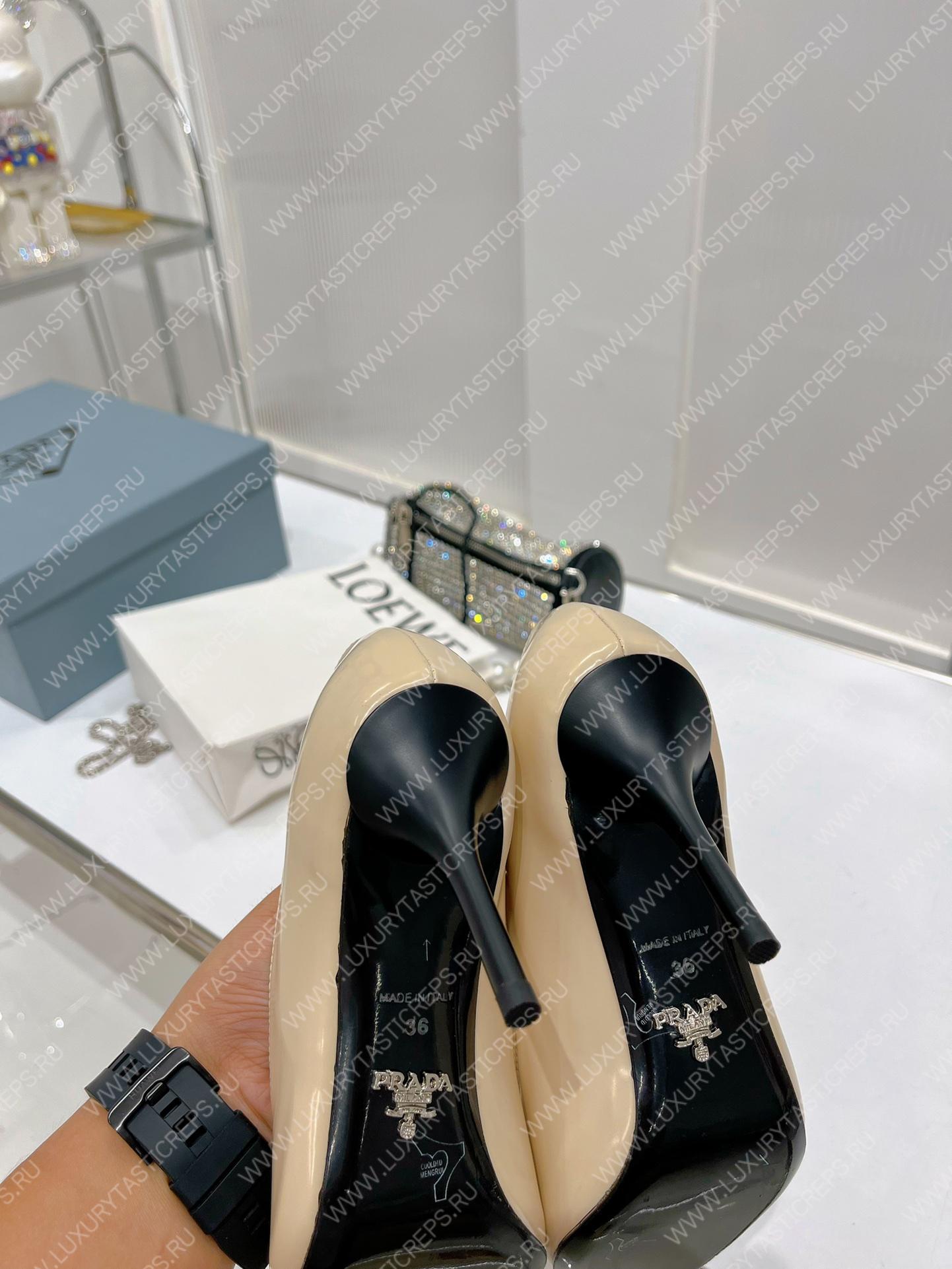 Pra*a brushed leather pumps nude 1i001n