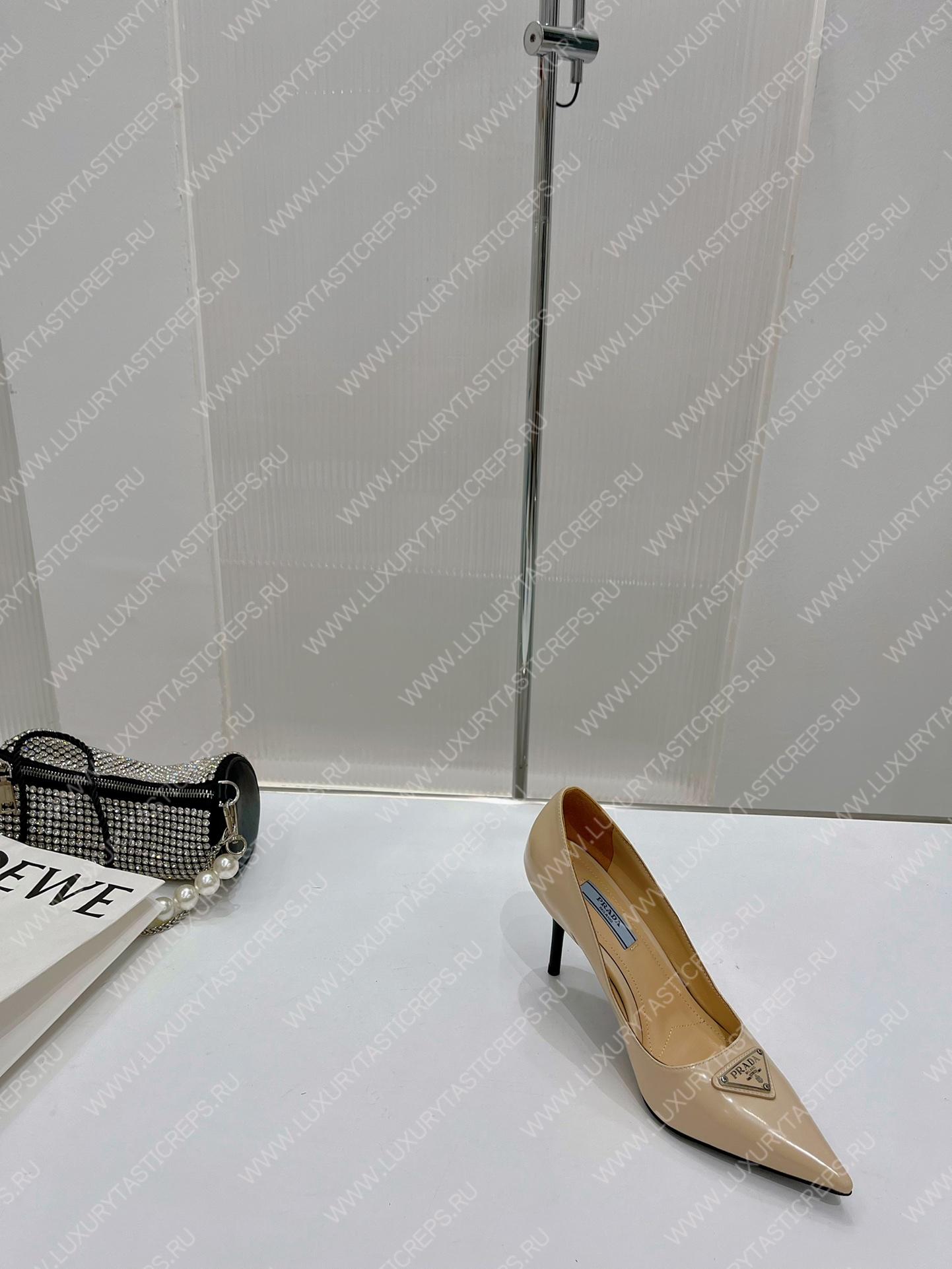 Pra*a brushed leather pumps nude 1i001n