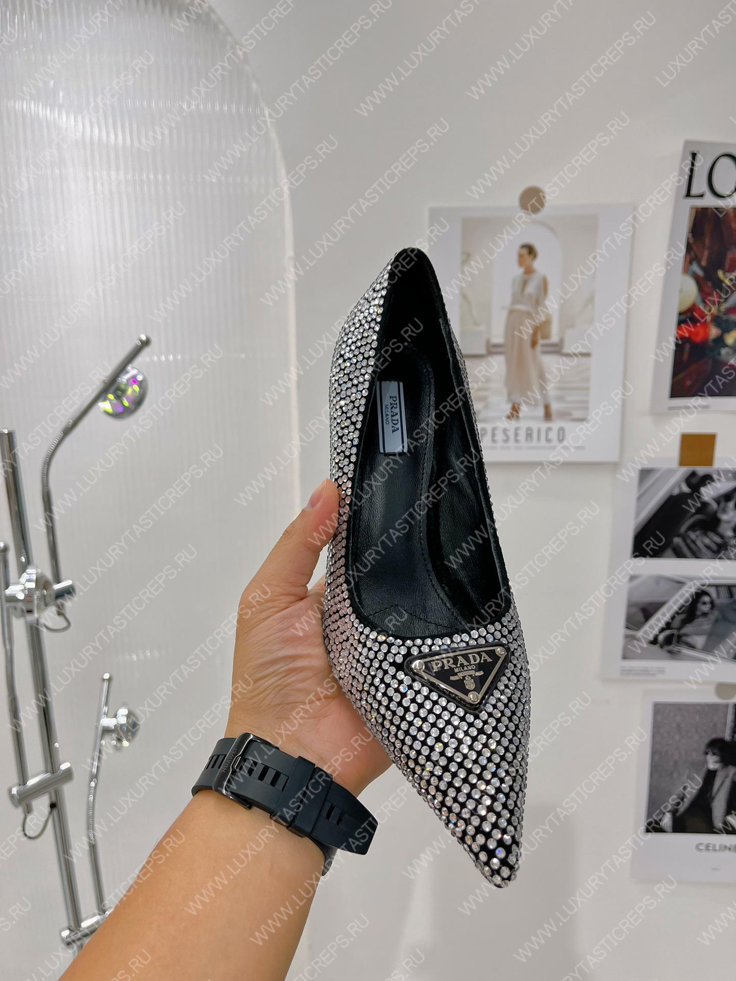 Pra*a slingback pump with crystals crystal 1i001n