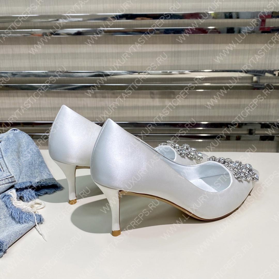ROGER VIVER FLOWER STRASS BUCKLE PUMPS SILVER RVW4141