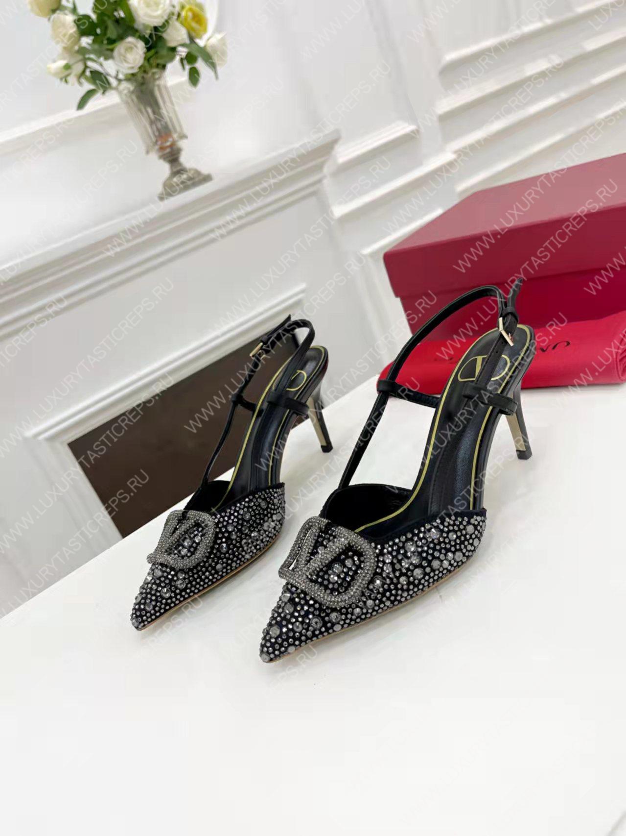 VALENTINO VLOGO SIGNATURE SLINGBACK PUMP BLACK ZW2S0R01MZF0NO