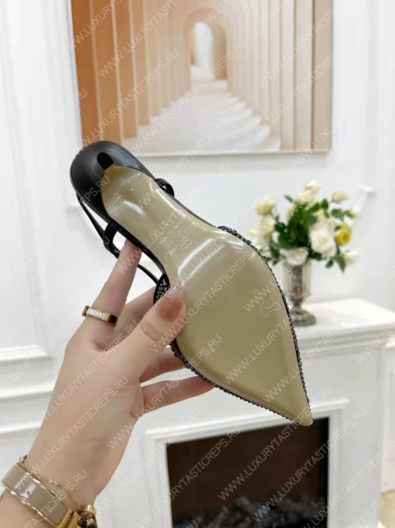 VALENTINO VLOGO SIGNATURE SLINGBACK PUMP BLACK ZW2S0R01MZF0NO