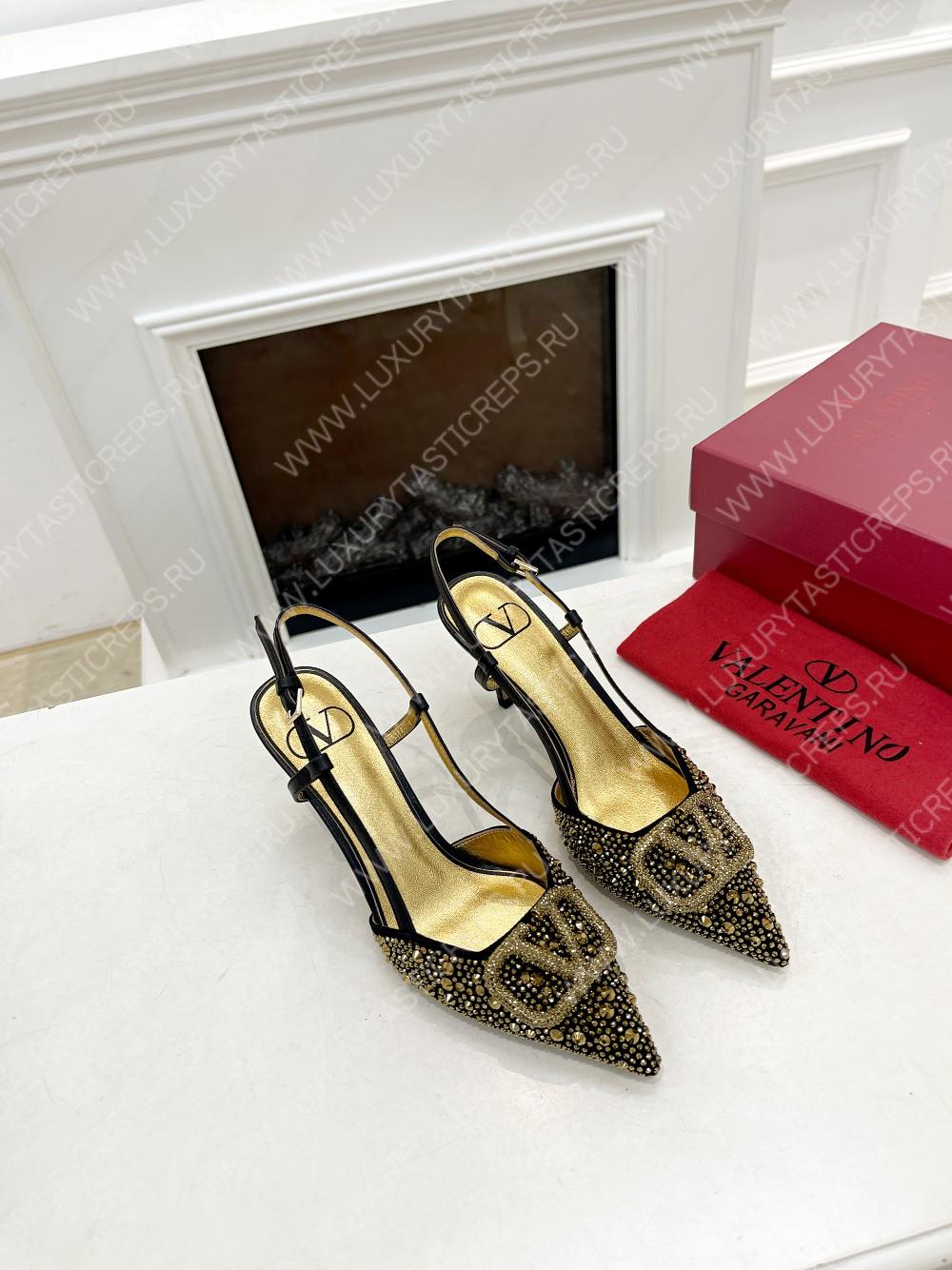 VALENTINO VLOGO SIGNATURE SLINGBACK PUMP BLACK ZW2S0R01MZF0NO