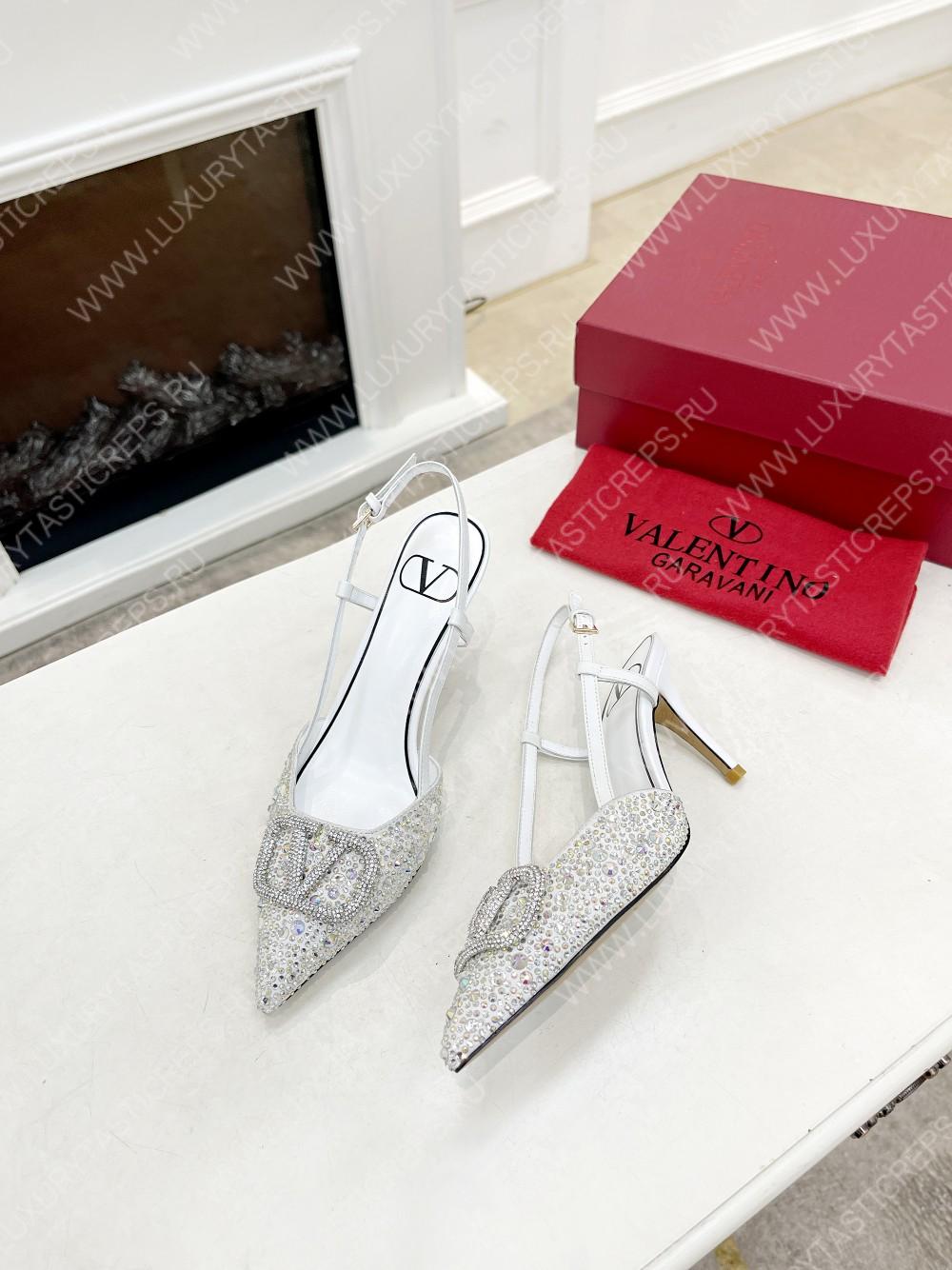 VALENTINO VLOGO SIGNATURE SLINGBACK PUMP SILVER ZW2S0R01MZF0NO