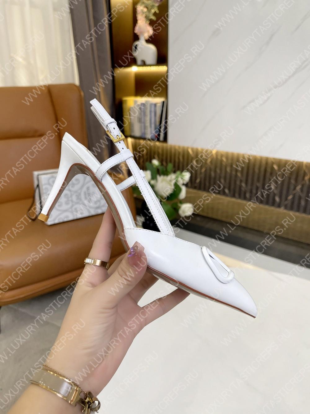VALENTINO VLOGO SIGNATURE SLINGBACK PUMP WHITE 2W2S0R01TMK