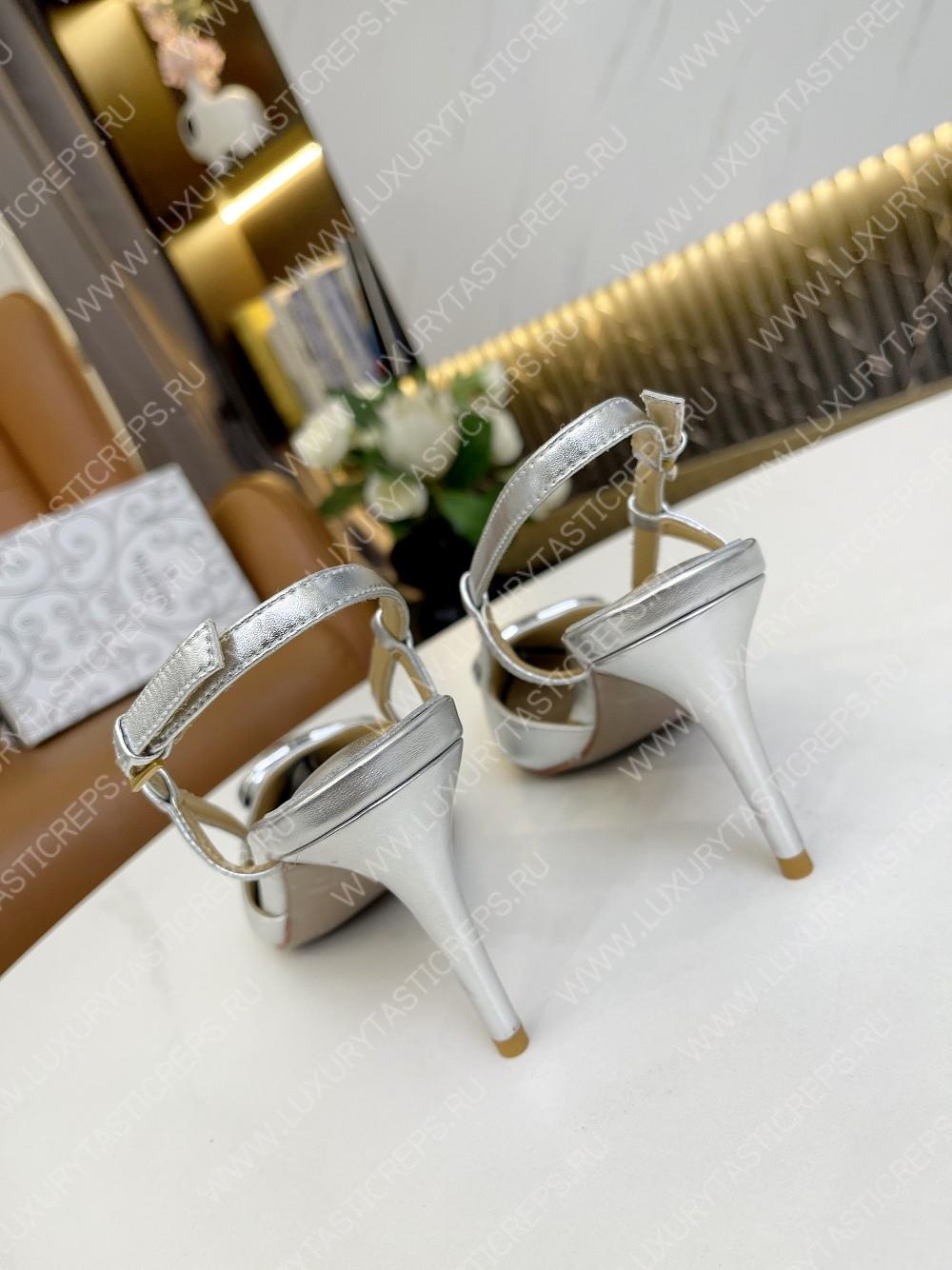 VALENTINO VLOGO SIGNATURE SLINGBACK PUMP SILVER 2W2S0R01TMK