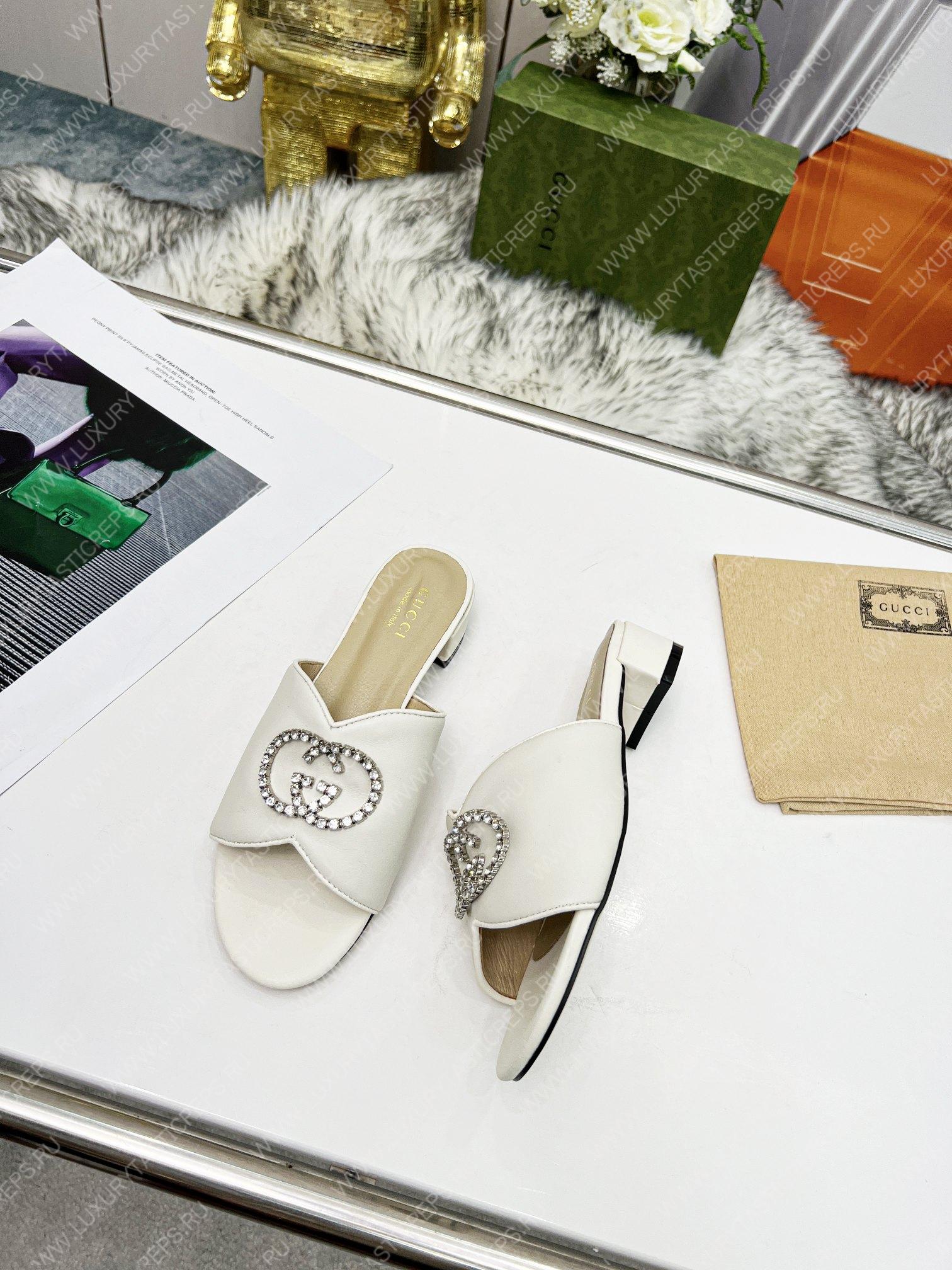 G*u*i bruce sandals silk leather white 690284b8b204862