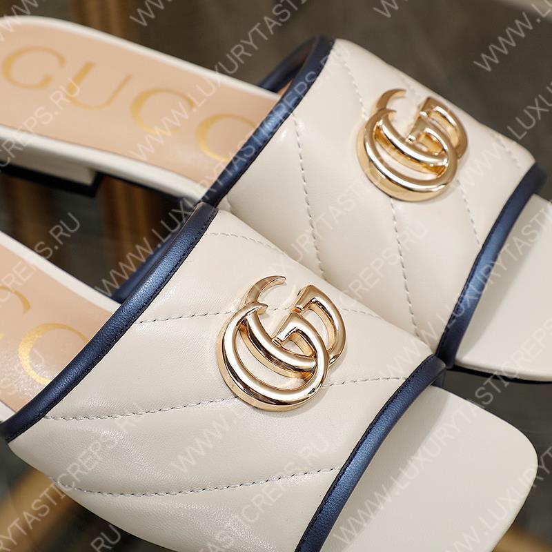 G*u*i leather white mules 26327290